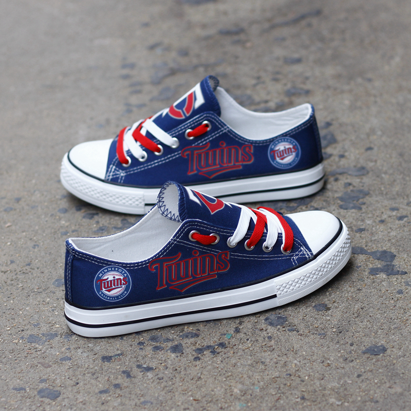 Minnesota Twins Limited Print MLB Baseball Fans Low Top Canvas Shoes Sport Sneakers T-DJ119L