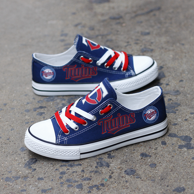 Minnesota Twins Limited Print MLB Baseball Fans Low Top Canvas Shoes Sport Sneakers T-DJ119L