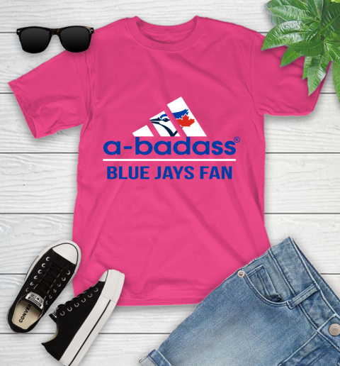 MLB A Badass Toronto Blue Jays Fan Adidas Baseball Sports Youth T-Shirt mlb a badass toronto blue jays fan adidas baseball sports youth t shirt 1867 opico