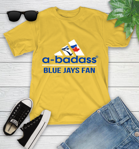 MLB A Badass Toronto Blue Jays Fan Adidas Baseball Sports Youth T-Shirt mlb a badass toronto blue jays fan adidas baseball sports youth t shirt 2248 gzlqd
