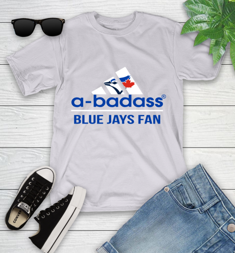 MLB A Badass Toronto Blue Jays Fan Adidas Baseball Sports Youth T-Shirt mlb a badass toronto blue jays fan adidas baseball sports youth t shirt 7122 uk3ka