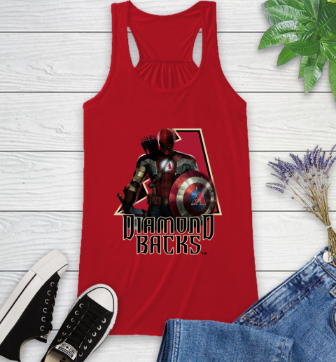 MLB Captain America Thor Spider Man Hawkeye Avengers Endgame Baseball Arizona Diamondbacks Racerback Tank mlb captain america thor spider man hawkeye avengers endgame baseball arizona diamondbacks racerback tank 6357 jup6a