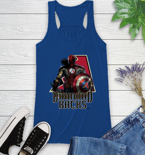MLB Captain America Thor Spider Man Hawkeye Avengers Endgame Baseball Arizona Diamondbacks Racerback Tank mlb captain america thor spider man hawkeye avengers endgame baseball arizona diamondbacks racerback tank 9013 jf9sc