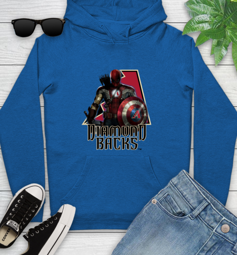 MLB Captain America Thor Spider Man Hawkeye Avengers Endgame Baseball Arizona Diamondbacks Youth Hoodie mlb captain america thor spider man hawkeye avengers endgame baseball arizona diamondbacks youth hoodie 1762