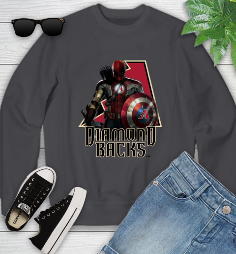 MLB Captain America Thor Spider Man Hawkeye Avengers Endgame Baseball Arizona Diamondbacks Youth Sweatshirt mlb captain america thor spider man hawkeye avengers endgame baseball arizona diamondbacks youth sweatshirt 1293 8bi7a