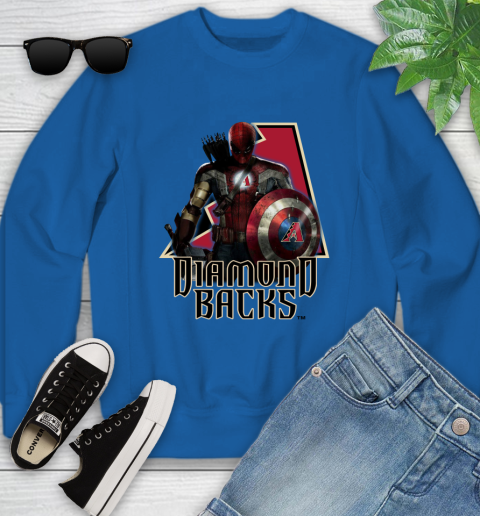 MLB Captain America Thor Spider Man Hawkeye Avengers Endgame Baseball Arizona Diamondbacks Youth Sweatshirt mlb captain america thor spider man hawkeye avengers endgame baseball arizona diamondbacks youth sweatshirt 5270 g2ami