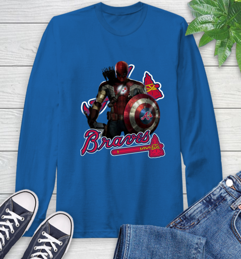 MLB Captain America Thor Spider Man Hawkeye Avengers Endgame Baseball Atlanta Braves Long Sleeve T-Shirt mlb captain america thor spider man hawkeye avengers endgame baseball atlanta braves long sleeve t shirt 9222 pplv7