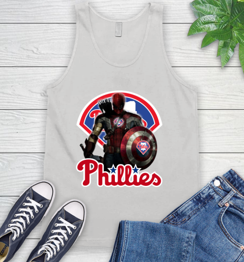 MLB Captain America Thor Spider Man Hawkeye Avengers Endgame Baseball Philadelphia Phillies Tank Top mlb captain america thor spider man hawkeye avengers endgame baseball philadelphia phillies tank top 1416 aufsl