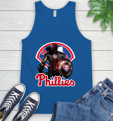 MLB Captain America Thor Spider Man Hawkeye Avengers Endgame Baseball Philadelphia Phillies Tank Top mlb captain america thor spider man hawkeye avengers endgame baseball philadelphia phillies tank top 1858 wwg6s