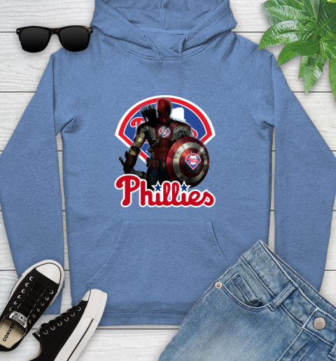 MLB Captain America Thor Spider Man Hawkeye Avengers Endgame Baseball Philadelphia Phillies Youth Hoodie mlb captain america thor spider man hawkeye avengers endgame baseball philadelphia phillies youth hoodie 8714 tkhka