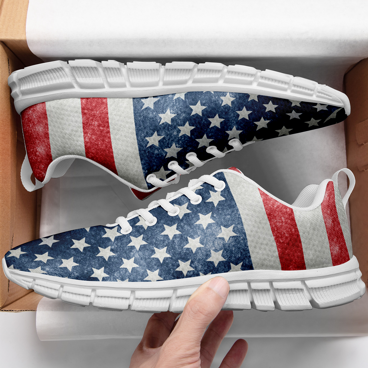 New Design London Style Casual Sneakers Custom America Flag Printed Yeezy Shoes FR191001001/FR191001001H