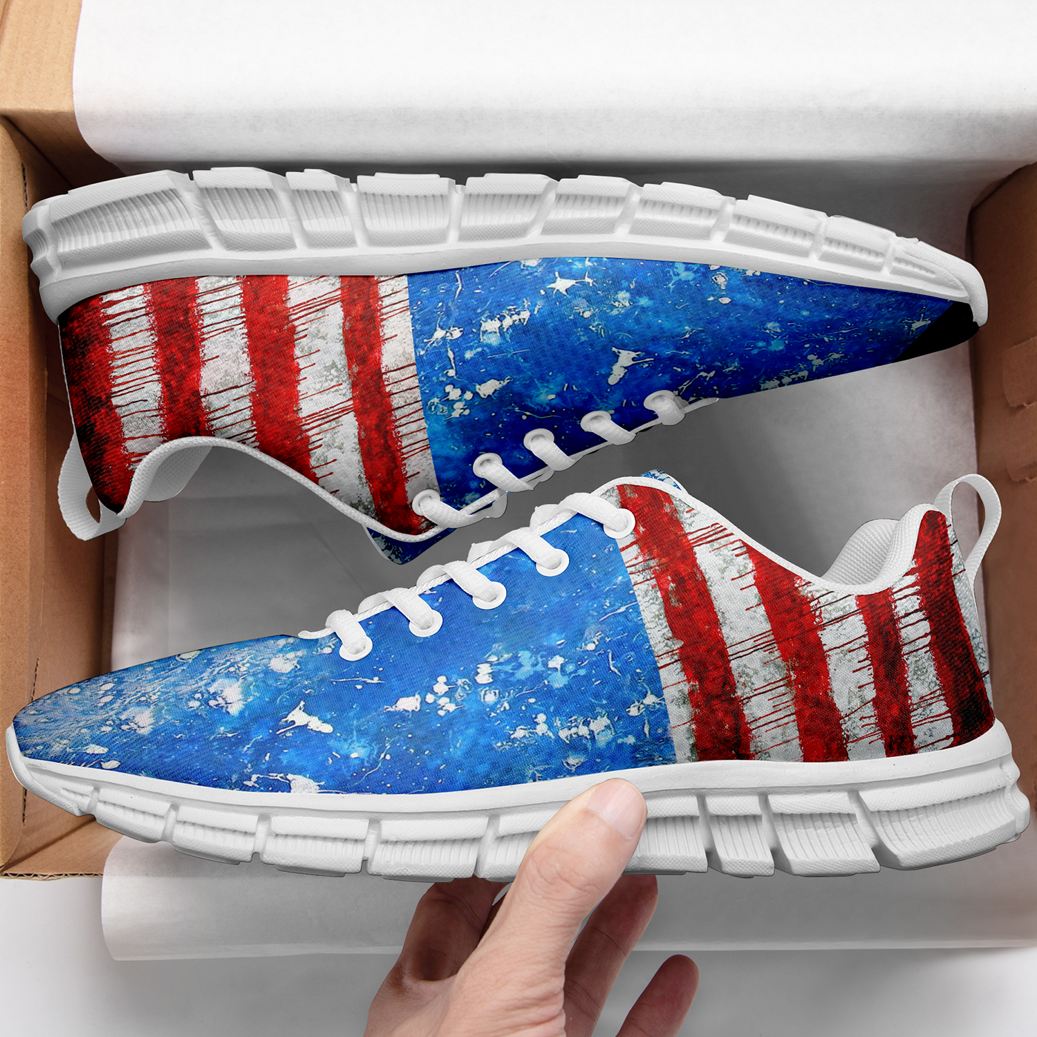New Design London Style Casual Sneakers Custom America Flag Printed Yeezy Shoes FR191001012/FR191001012H