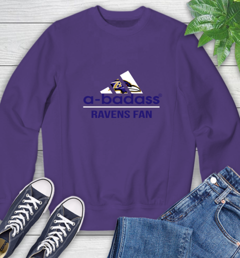 NFL A Badass Baltimore Ravens Fan Adidas Football Sports Sweatshirt nfl a badass baltimore ravens fan adidas football sports sweatshirt 1727 ydd3z