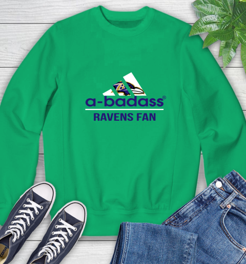 NFL A Badass Baltimore Ravens Fan Adidas Football Sports Sweatshirt nfl a badass baltimore ravens fan adidas football sports sweatshirt 3809 fl2q2