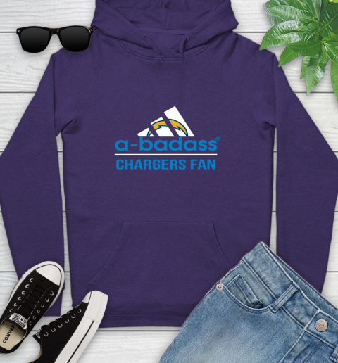 NFL A Badass Los Angeles Chargers Fan Adidas Football Sports Youth Hoodie nfl a badass los angeles chargers fan adidas football sports youth hoodie 2779
