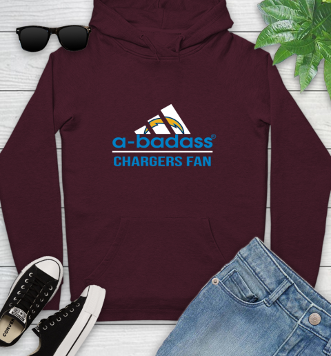 NFL A Badass Los Angeles Chargers Fan Adidas Football Sports Youth Hoodie nfl a badass los angeles chargers fan adidas football sports youth hoodie 4627
