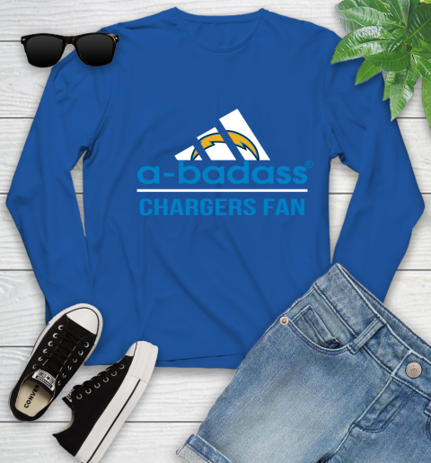 NFL A Badass Los Angeles Chargers Fan Adidas Football Sports Youth Long Sleeve nfl a badass los angeles chargers fan adidas football sports youth long sleeve 4300 0utbj