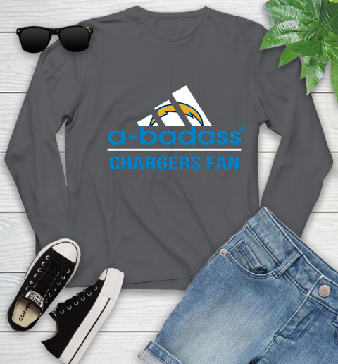 NFL A Badass Los Angeles Chargers Fan Adidas Football Sports Youth Long Sleeve nfl a badass los angeles chargers fan adidas football sports youth long sleeve 4622