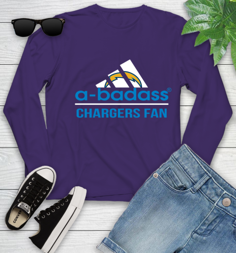 NFL A Badass Los Angeles Chargers Fan Adidas Football Sports Youth Long Sleeve nfl a badass los angeles chargers fan adidas football sports youth long sleeve 8475 lzova