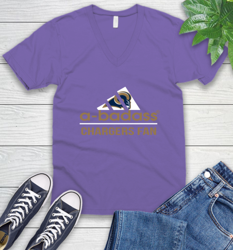 NFL A Badass Los Angeles Rams Fan Adidas Football Sports V-Neck T-Shirt nfl a badass los angeles rams fan adidas football sports v neck t shirt 3361 q6psa