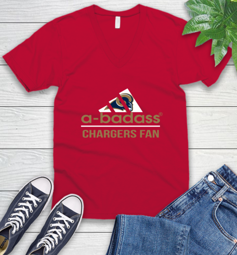 NFL A Badass Los Angeles Rams Fan Adidas Football Sports V-Neck T-Shirt nfl a badass los angeles rams fan adidas football sports v neck t shirt 7070 uvht3