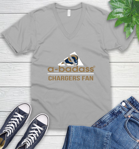 NFL A Badass Los Angeles Rams Fan Adidas Football Sports V-Neck T-Shirt nfl a badass los angeles rams fan adidas football sports v neck t shirt 7215 ivqz7