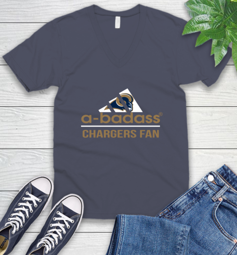 NFL A Badass Los Angeles Rams Fan Adidas Football Sports V-Neck T-Shirt nfl a badass los angeles rams fan adidas football sports v neck t shirt 8416 38fcq