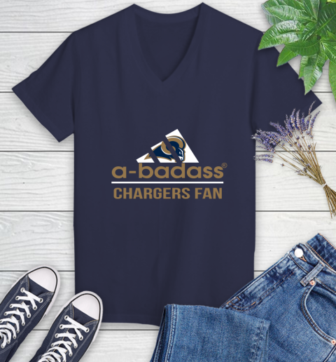 NFL A Badass Los Angeles Rams Fan Adidas Football Sports Women's V-Neck T-Shirt nfl a badass los angeles rams fan adidas football sports womens v neck t shirt 5421 qkhvo