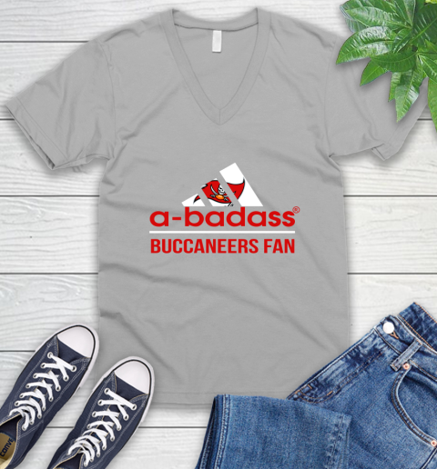 NFL A Badass Tampa Bay Buccaneers Fan Adidas Football Sports V-Neck T-Shirt nfl a badass tampa bay buccaneers fan adidas football sports v neck t shirt 4189 fl5zc