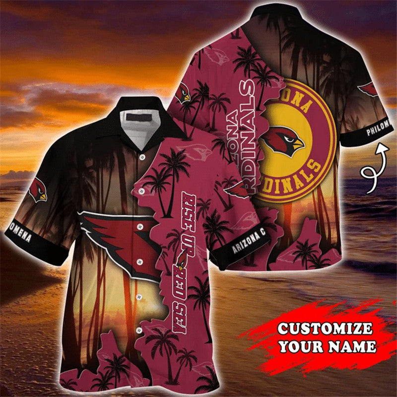 NFL Arizona Cardinals Hawaiian Shirt Customize Your Name nfl arizona cardinals hawaiian shirt customize your name 5153 kam0l