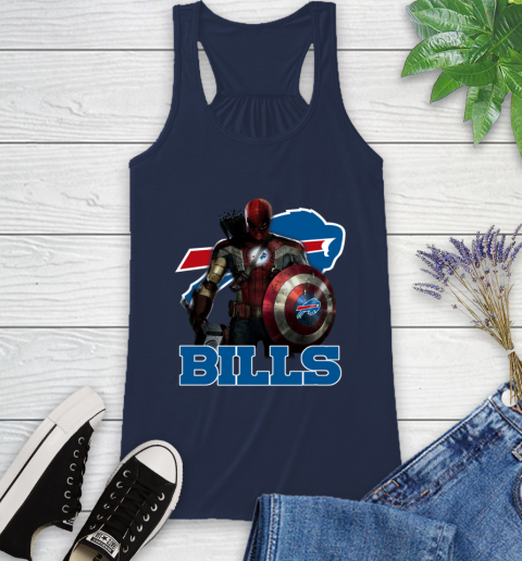 NFL Captain America Thor Spider Man Hawkeye Avengers Endgame Football Buffalo Bills Racerback Tank nfl captain america thor spider man hawkeye avengers endgame football buffalo bills racerback tank 2862 lgtur