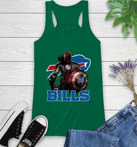 NFL Captain America Thor Spider Man Hawkeye Avengers Endgame Football Buffalo Bills Racerback Tank nfl captain america thor spider man hawkeye avengers endgame football buffalo bills racerback tank 7001 2hljv