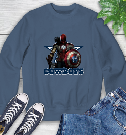 NFL Captain America Thor Spider Man Hawkeye Avengers Endgame Football Dallas Cowboys Sweatshirt nfl captain america thor spider man hawkeye avengers endgame football dallas cowboys sweatshirt 5403