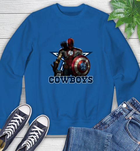 NFL Captain America Thor Spider Man Hawkeye Avengers Endgame Football Dallas Cowboys Sweatshirt nfl captain america thor spider man hawkeye avengers endgame football dallas cowboys sweatshirt 8174