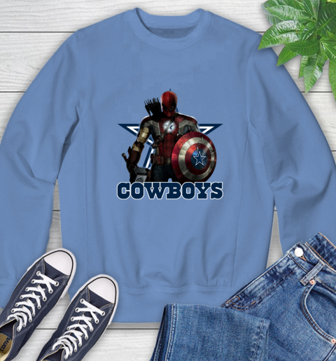 NFL Captain America Thor Spider Man Hawkeye Avengers Endgame Football Dallas Cowboys Sweatshirt nfl captain america thor spider man hawkeye avengers endgame football dallas cowboys sweatshirt 8782 dzphl