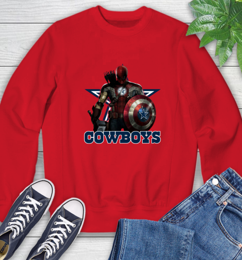 NFL Captain America Thor Spider Man Hawkeye Avengers Endgame Football Dallas Cowboys Sweatshirt nfl captain america thor spider man hawkeye avengers endgame football dallas cowboys sweatshirt 9552 j5sza