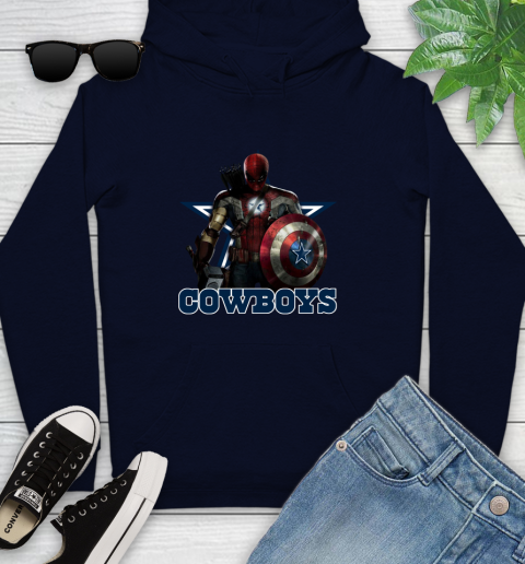 NFL Captain America Thor Spider Man Hawkeye Avengers Endgame Football Dallas Cowboys Youth Hoodie nfl captain america thor spider man hawkeye avengers endgame football dallas cowboys youth hoodie 1185 0qju2