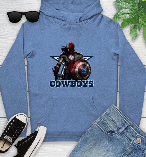 NFL Captain America Thor Spider Man Hawkeye Avengers Endgame Football Dallas Cowboys Youth Hoodie nfl captain america thor spider man hawkeye avengers endgame football dallas cowboys youth hoodie 5890 1fvev