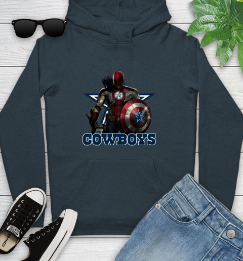 NFL Captain America Thor Spider Man Hawkeye Avengers Endgame Football Dallas Cowboys Youth Hoodie nfl captain america thor spider man hawkeye avengers endgame football dallas cowboys youth hoodie 9318 dgyvo
