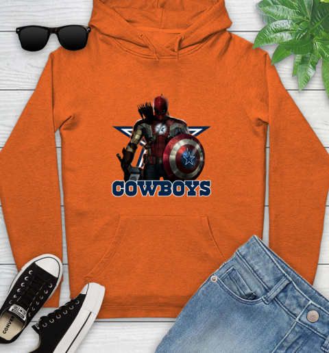 NFL Captain America Thor Spider Man Hawkeye Avengers Endgame Football Dallas Cowboys Youth Hoodie nfl captain america thor spider man hawkeye avengers endgame football dallas cowboys youth hoodie 9798 0t6id