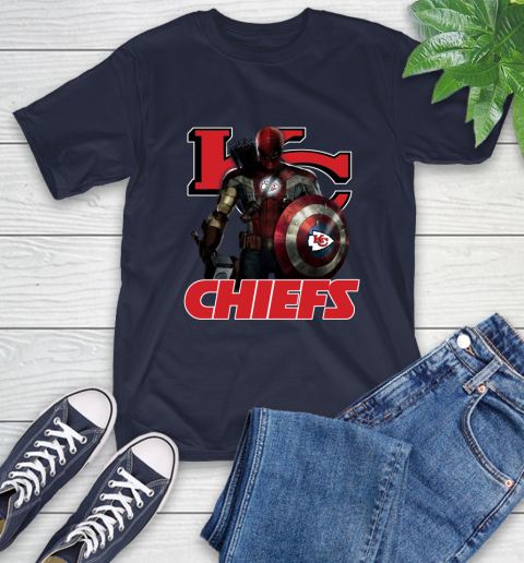 NFL Captain America Thor Spider Man Hawkeye Avengers Endgame Football Kansas City Chiefs T-Shirt nfl captain america thor spider man hawkeye avengers endgame football kansas city chiefs t shirt 9611 zqzfd