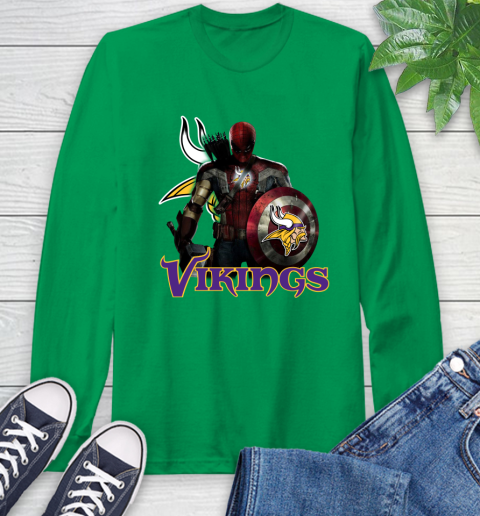 NFL Captain America Thor Spider Man Hawkeye Avengers Endgame Football Minnesota Vikings Long Sleeve T-Shirt nfl captain america thor spider man hawkeye avengers endgame football minnesota vikings long sleeve t shirt 8379 phpkr