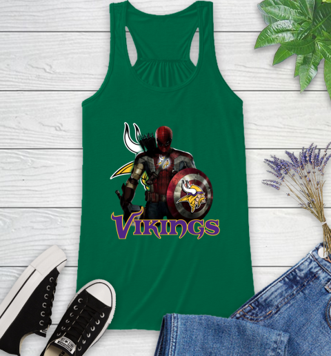 NFL Captain America Thor Spider Man Hawkeye Avengers Endgame Football Minnesota Vikings Racerback Tank nfl captain america thor spider man hawkeye avengers endgame football minnesota vikings racerback tank 5221 dc6f2