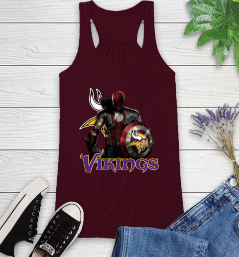 NFL Captain America Thor Spider Man Hawkeye Avengers Endgame Football Minnesota Vikings Racerback Tank nfl captain america thor spider man hawkeye avengers endgame football minnesota vikings racerback tank 7419 nsje3