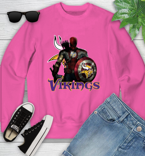 NFL Captain America Thor Spider Man Hawkeye Avengers Endgame Football Minnesota Vikings Youth Sweatshirt nfl captain america thor spider man hawkeye avengers endgame football minnesota vikings youth sweatshirt 9862 zuwiq