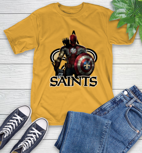 NFL Captain America Thor Spider Man Hawkeye Avengers Endgame Football New Orleans Saints T-Shirt nfl captain america thor spider man hawkeye avengers endgame football new orleans saints t shirt 3796 odg4m