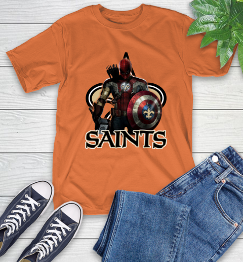 NFL Captain America Thor Spider Man Hawkeye Avengers Endgame Football New Orleans Saints T-Shirt nfl captain america thor spider man hawkeye avengers endgame football new orleans saints t shirt 5320 ypdfm