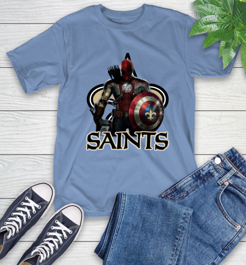 NFL Captain America Thor Spider Man Hawkeye Avengers Endgame Football New Orleans Saints T-Shirt nfl captain america thor spider man hawkeye avengers endgame football new orleans saints t shirt 5794