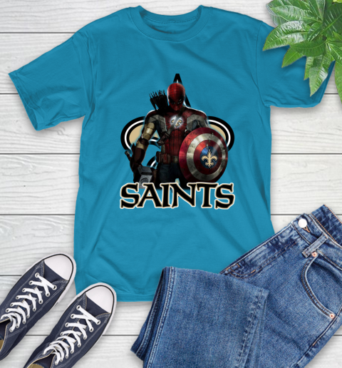 NFL Captain America Thor Spider Man Hawkeye Avengers Endgame Football New Orleans Saints T-Shirt nfl captain america thor spider man hawkeye avengers endgame football new orleans saints t shirt 7253 deczi