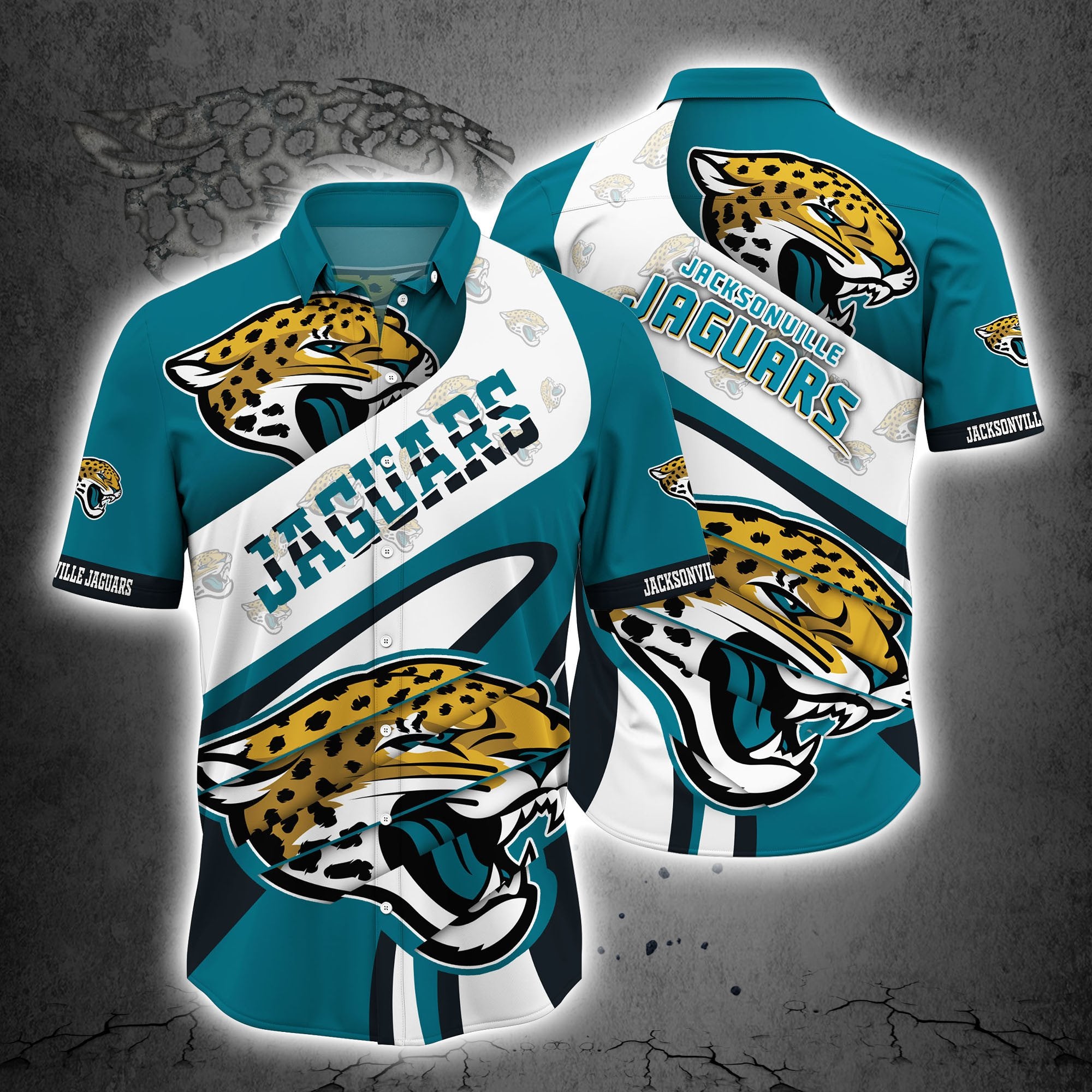NFL Jacksonville Jaguars Button Up Shirt Short Sleeve Big Logo nfl jacksonville jaguars button up shirt short sleeve big logo 3432 nsgze